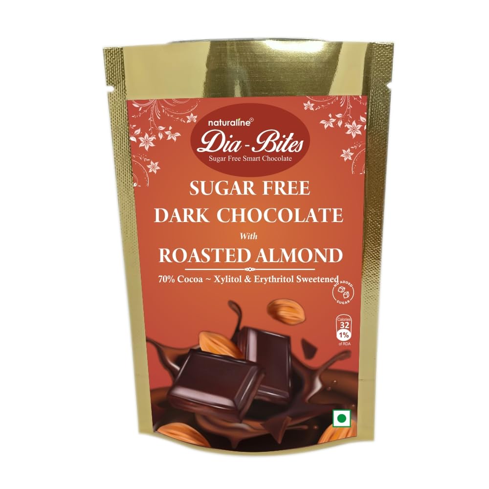 NATURALINE ; NATURAL HEALTHY PRODUCTS Dia-Bites Sugar Free Dark Chocolate With Roasted Almond|Vegan|Pure Natural Xylitol|Artisan Dark Chocolate|Diabites Diabetic Chocolate,40 Grams (B0BQ2QSX41) Amazon Price History, Amazon Price Tracker