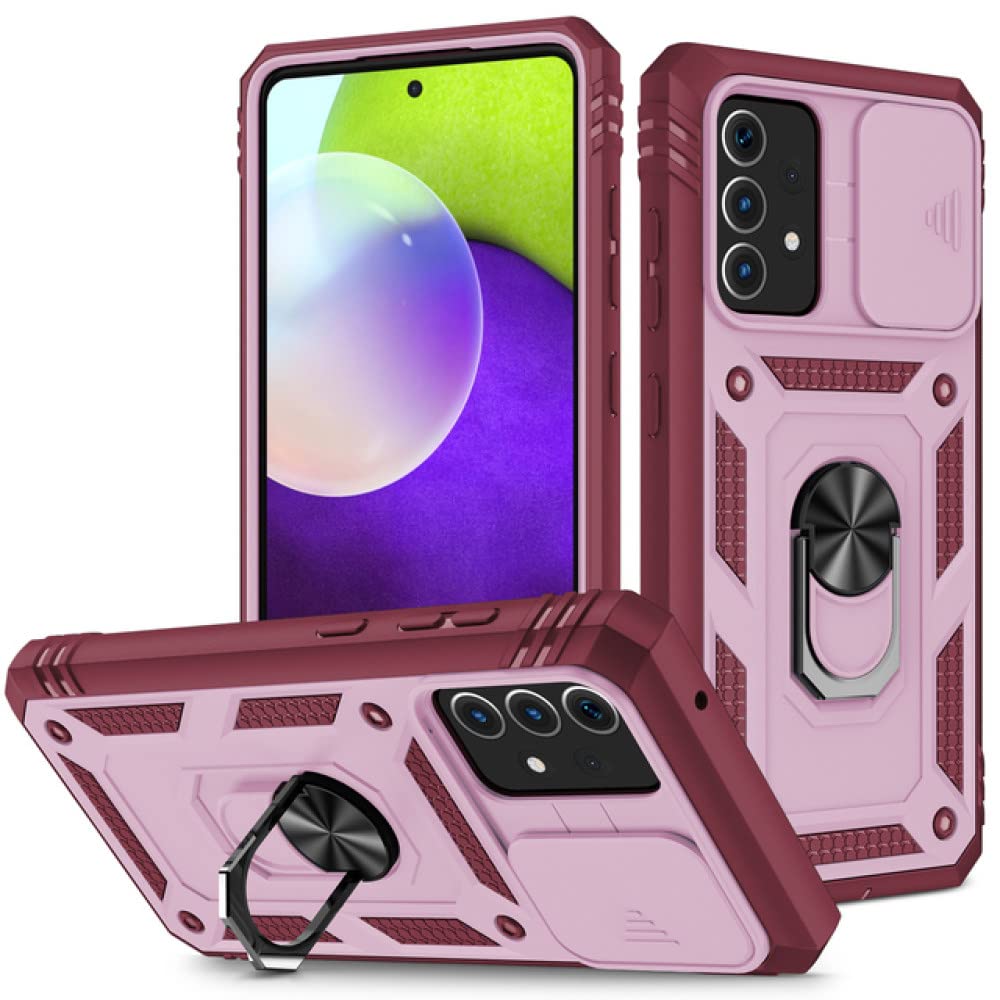 Coque Samsung Galaxy A52S avec support béquille rotatif Rose - 7