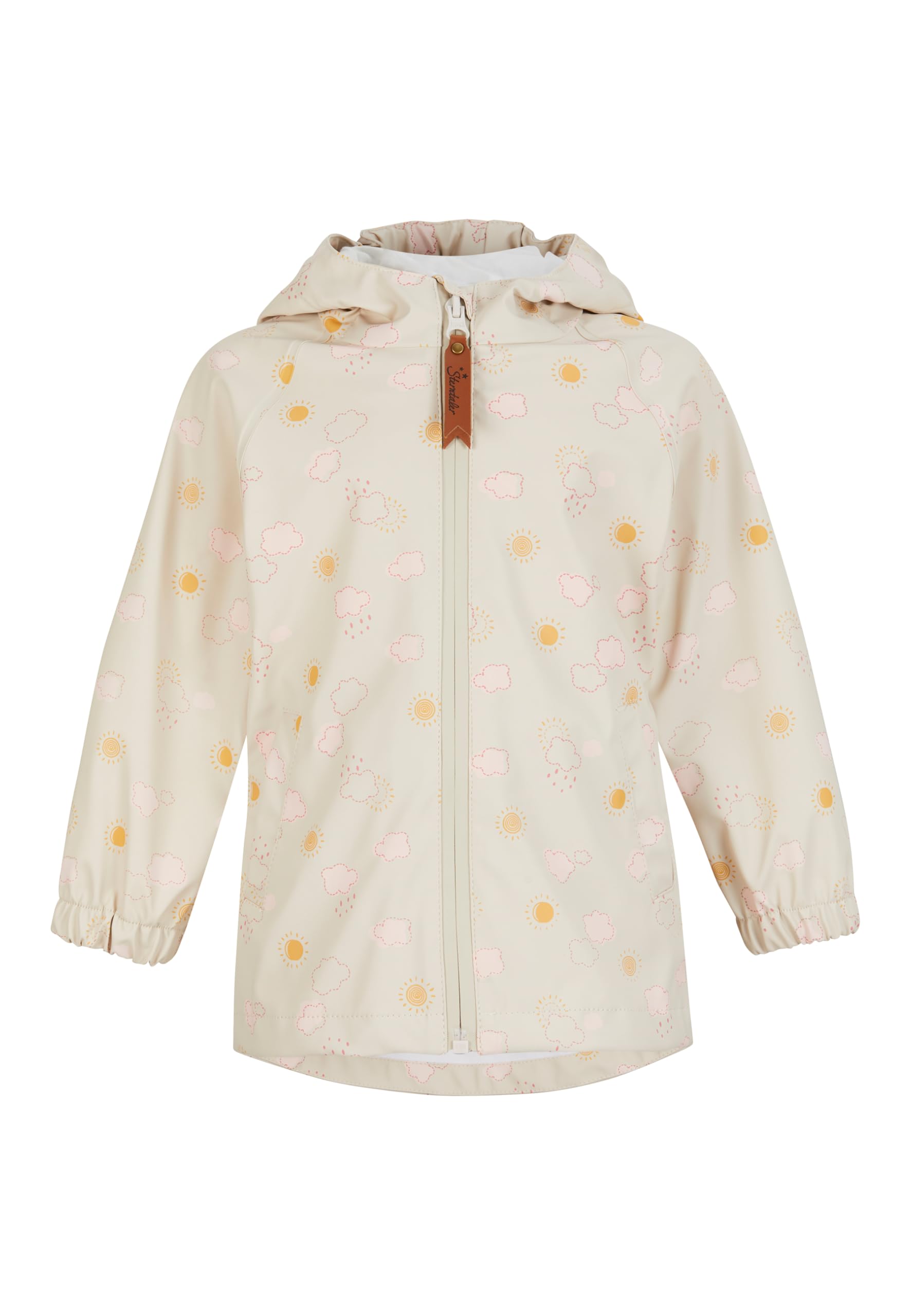 Sterntaler Regenjacke ungefüttert Wolken - Kinder Regenjacke wasserdicht - Mädchen Jacke mit verschweißten Nähten Kapuze und reflektierenden Details - robuste Regenbekleidung