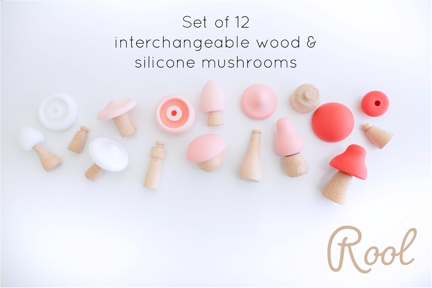 Mushroom Toys Wooden Woodland Kids Garden Fungi Mushroom Table Decor Set of 12