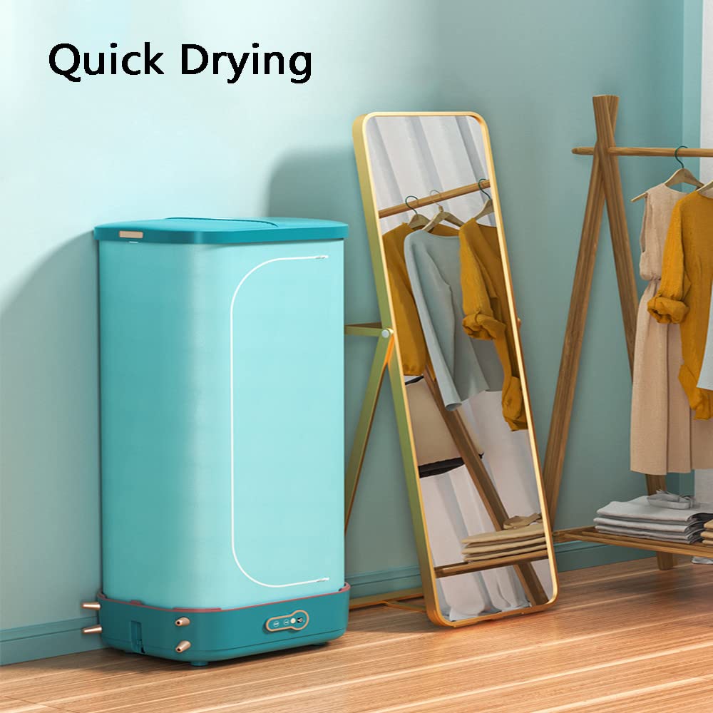 Przenośna suszarka do ubrań, mini składana suszarka o mocy 800 W, inteligentny timer 240 minut, ogrzewanie ceramiczne PTC, suszarka do szaf z jedną półką do mieszkania, samochodu kempingowego lub in