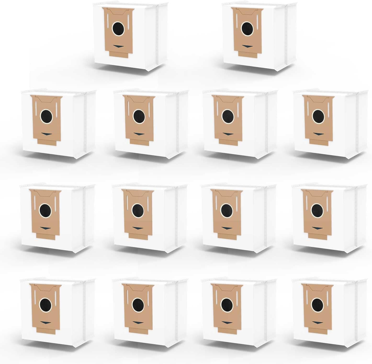 14 Pack T8 bags Compatible with Ecovacs Deebot Ozmo T8/T8+ T8 AIVI, N8 Pro Plus/N8 Pro, DX93, DDX96 Vacuum Cleaner, Fit Yeedi Vac Station 2.5L Auto-Empty Station Garbage Collection.