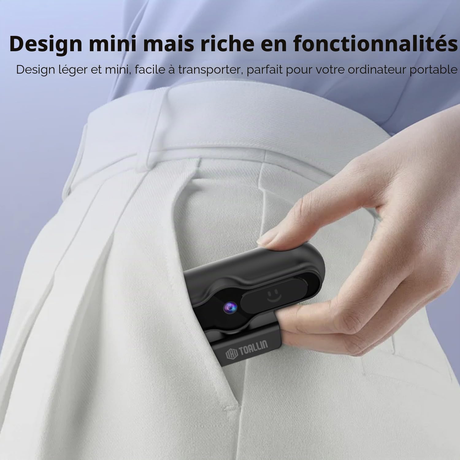 TOALLIN Webcam 4K pour PC, 1080p@60fps, capteur 1/2,5", autofocus PDAF, Microphone intégré et Cache de confidentialité, Webcam USB pour Ordinateur Portable, conférences, Streaming et appels vidéo