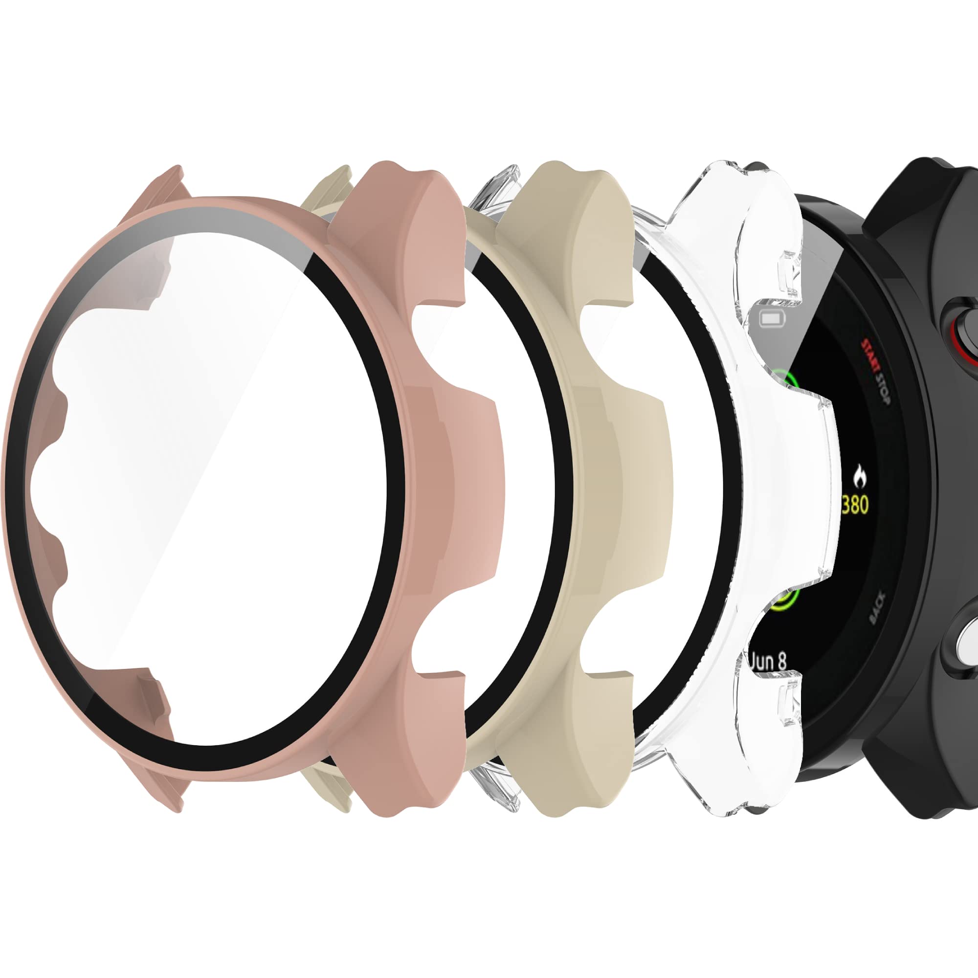 Funda para Garmin Forerunner 255 y 255S con protector de pantalla de cristal templado 8