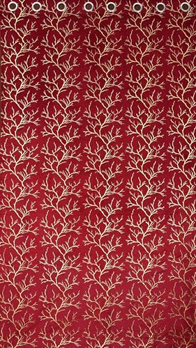 Image of Homefab India Velvet Curtains Room Darkening - Window 5 feet, Pack of 2 Panels, Maroon