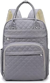 SONARIN Lightweight Multifunctional Diaper Bag Backpack,Large Capacity Nappy Changing Bag Mummy Bags with Stroller StrapsGrey