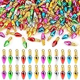 UPINS 300Pcs Mini Christmas Light Beads Charms Tiny Small Bulbs Balls Ornaments for Christmas Tree Hanging with String Xmas Jewelry Making Earring Necklace Bracelet for Party Favor Supplies