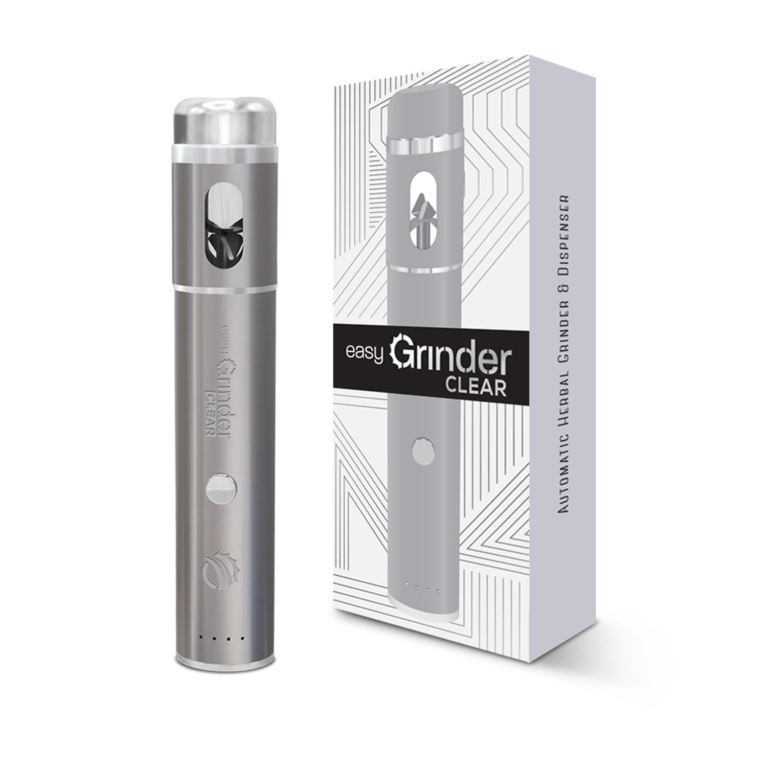 Amazon.com: Easy Grinder Clear Glass Silver Electric Herb Coffee Grinder  Pollen Catcher Stainless Steel Blades: Home & Kitchen