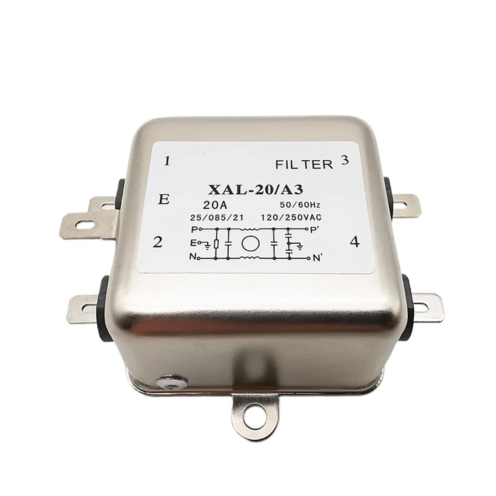 Filtre de puissance antiparasite XAL-20-A3 monophasé 220V