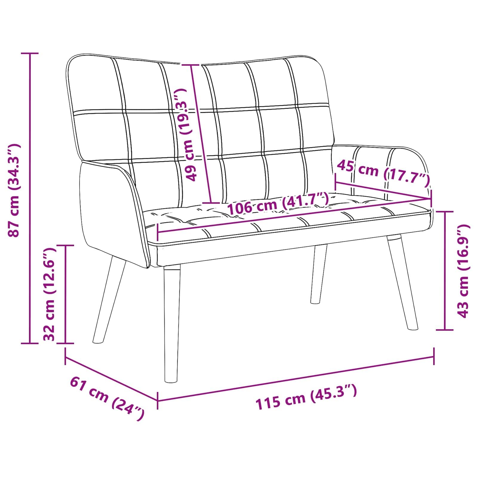 Modernes Zweisitzer Sofa für Wohnzimmer und Schlafzimmer - Bequem & Robust 42028899