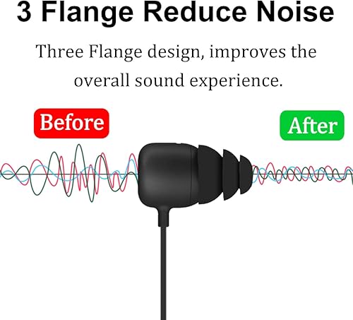 Miniatura 3 de 9 pares de puntas de oreja de triple brida con aislamiento de ruido, tapones de gel con orificio interior de 0.157 in para diámetro interior de