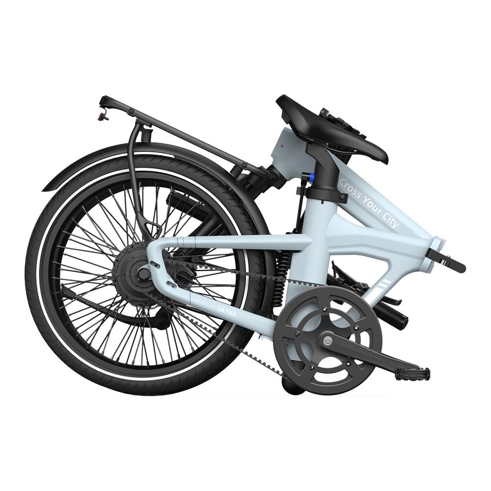 Vélo électrique Pliable ADO Air20Ultra2026 20″ pour Adultes, Transmission par Courroie, Mmoteur Bafang, Modes ECO et Sport, 2/3 Vitesses, LCD, Application, Autonomie Jusqu'à 100 km