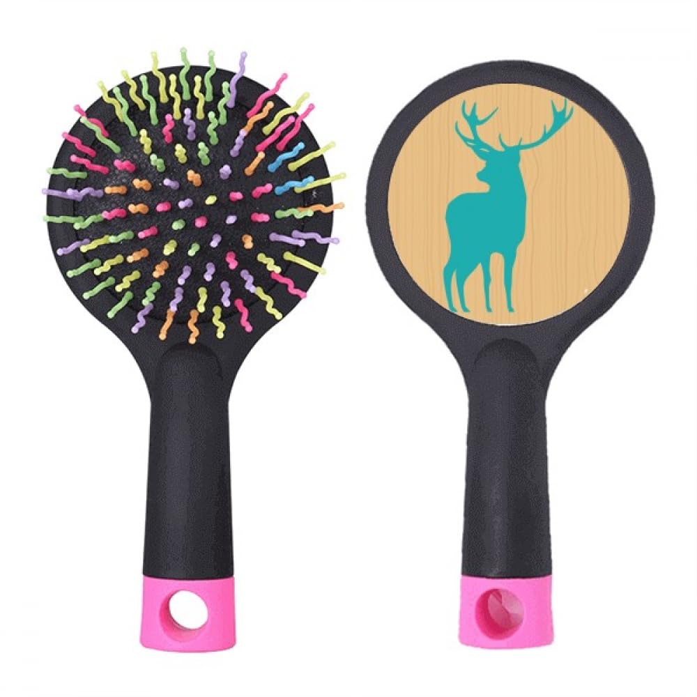 Brosse à cheveux démêlante en grain de bois bleu cerf l'excellence du soin