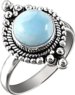Larimar Ring, 925 Sterling Silver Larimar Ring, Larimar Jewelry, Larimar Silver Ring, Handmade Larimar Ring, Gift For Her, Boho Larimar Ring, Christmas Gift, Promise Ring, Healing Crystal Stones, Gift For Wife