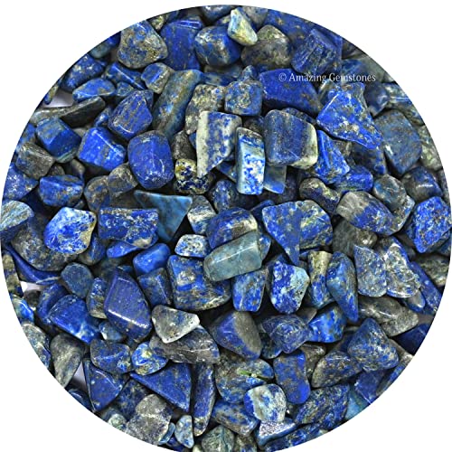 Image of Amazing Gemstone Lapis Lazuli Crystal Chips and Tiny Crystals - Aquarium Gravel Rocks, Bulk Fish Tank Gravel, Small Tumbled Stone Chips for Decoration (Natural AAA Grade Gemstones)
