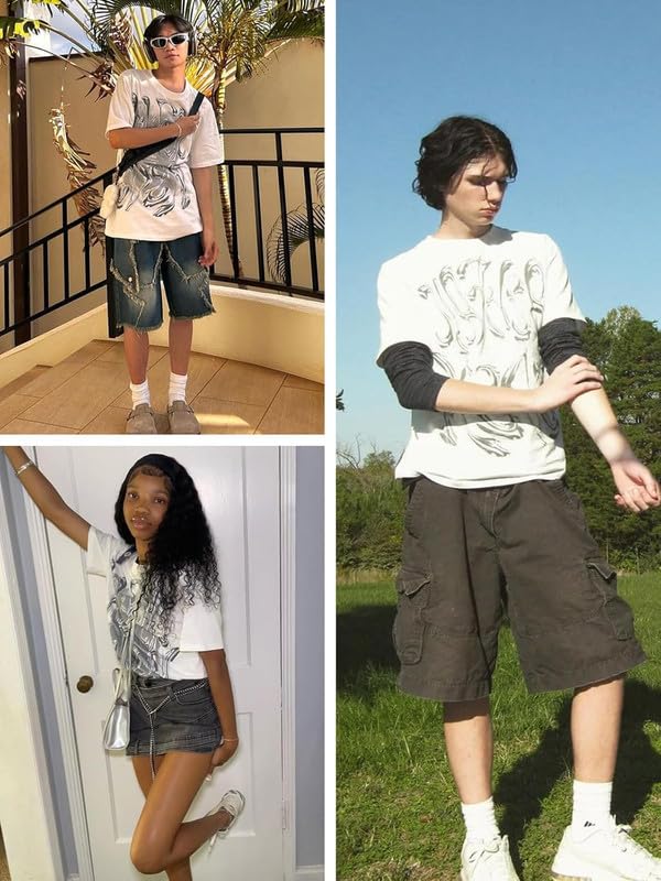 Vamtac Liquid Metal Graphic Tees Vintage Cotton T Shirts Y2k Oversized Tee Shirts Unisex Summer Tops
