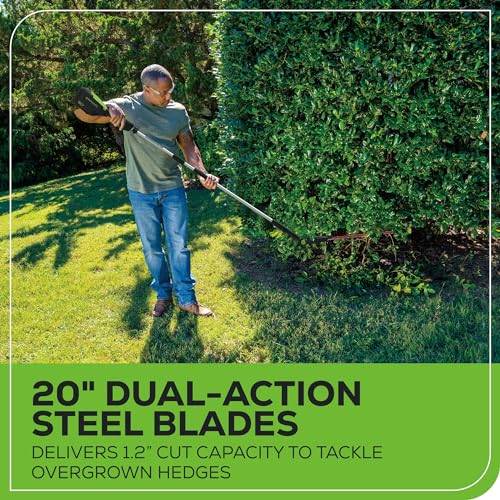 Image of Greenworks 80V 20 inch Brushless Pole Hedge Trimmer, 2.0Ah Battery and 2A Charger