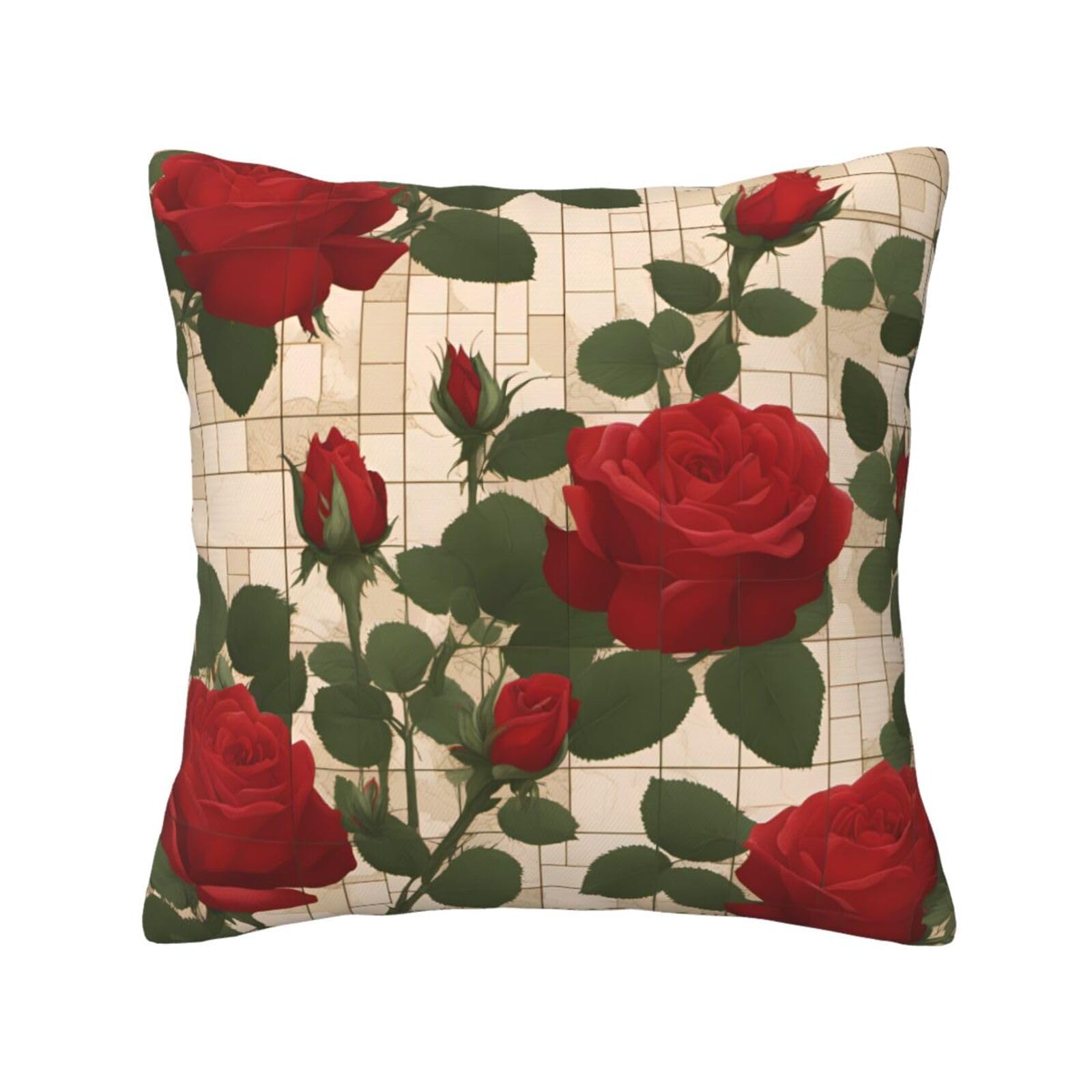 SXZVVBN Many red rosesDecorative Square Sofa Cushion Covers