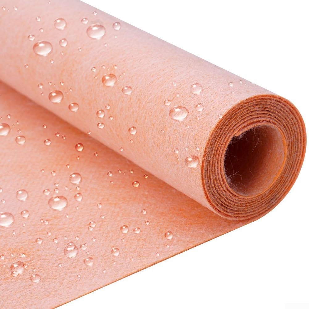 Waterproof Membrane For Tile Underlayment In For Shower Wall Floor Sealing Applications Bathrooms Kitchens And Sauna Moisture Barriers(Orange30cm*10m)