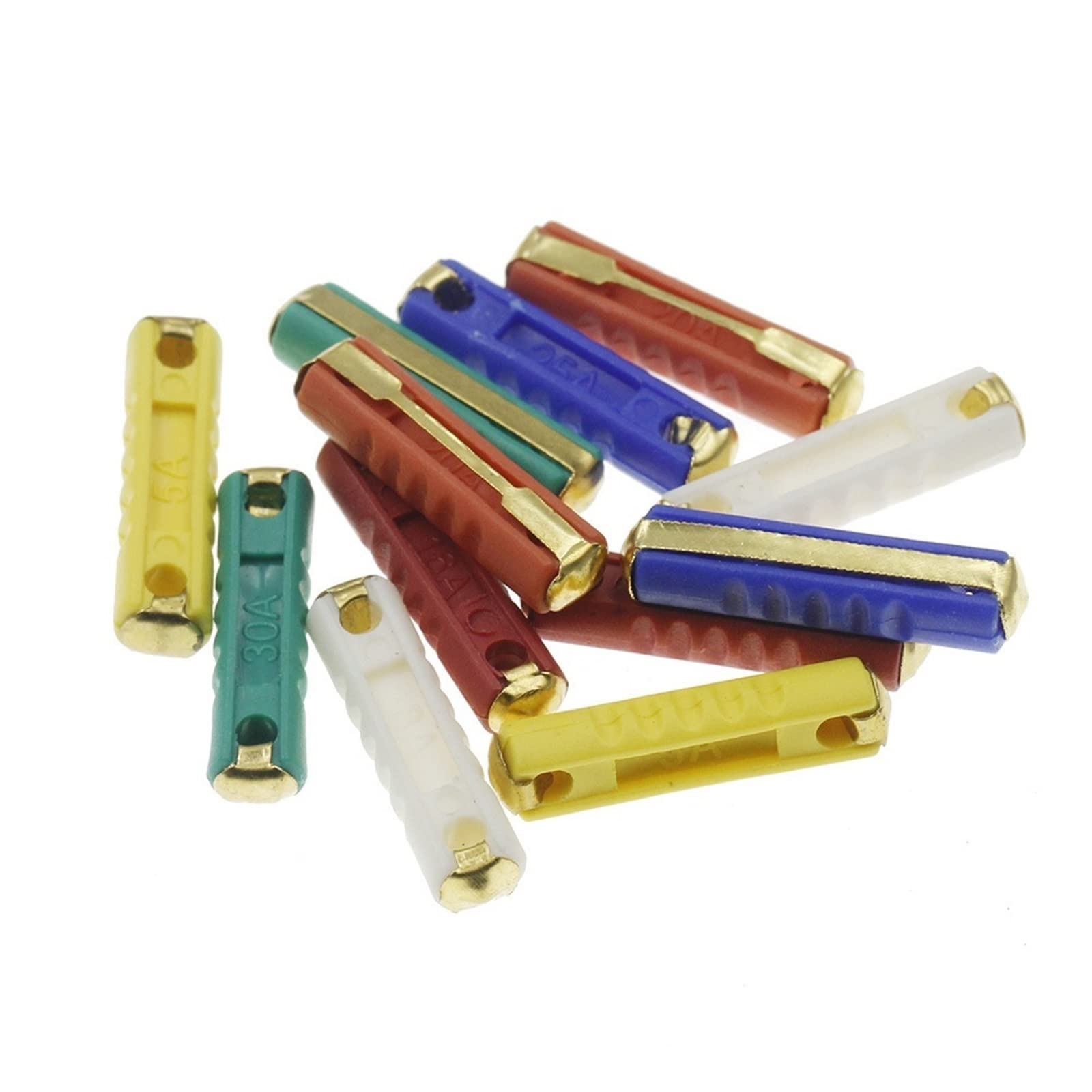 KXIWLUFV 100PCS Cylindrical 32V Car Fuse Insurance Electric Wood Tube 5A 8A 16A 20A 25A 30A(25v)