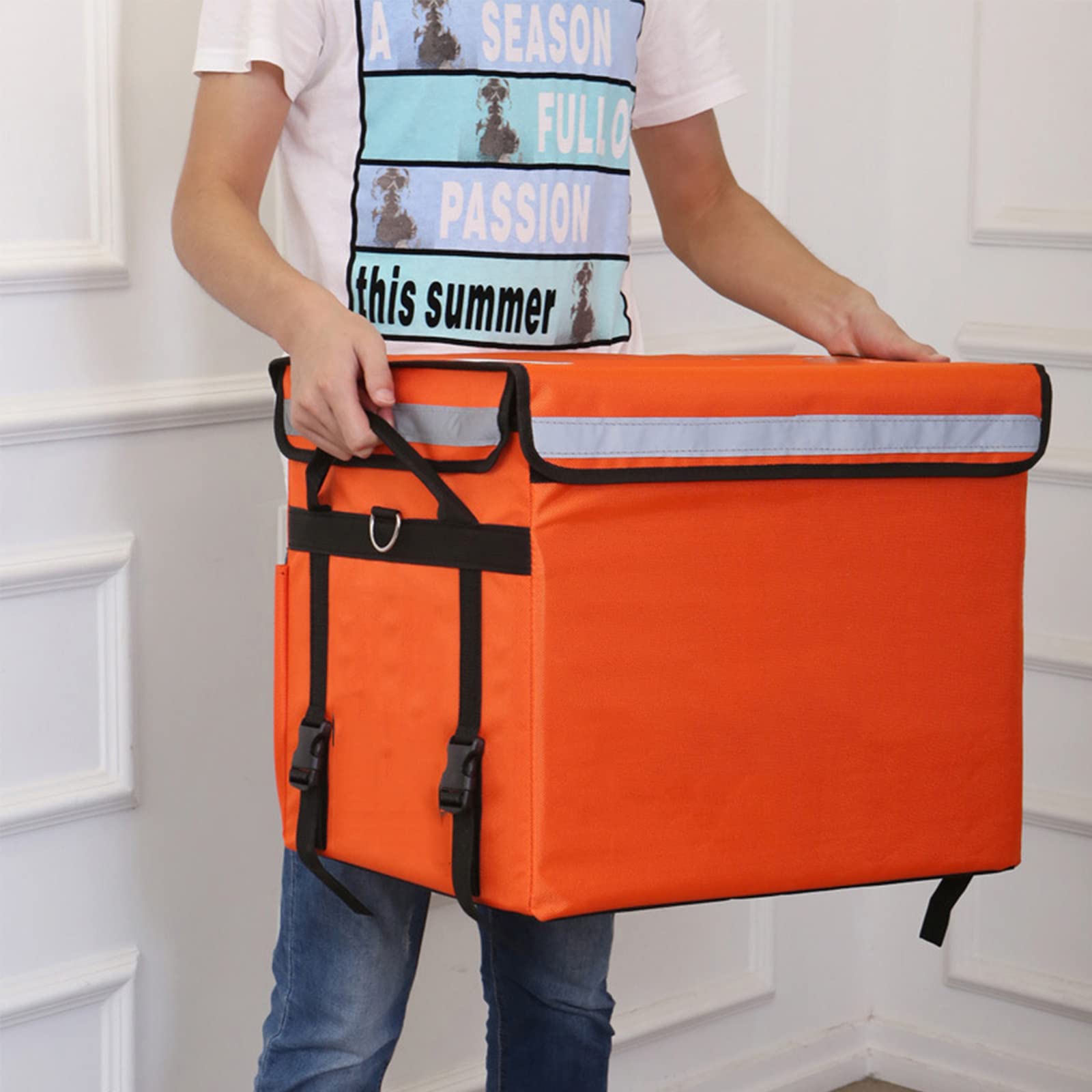 Bolsa de Entrega de Comida con Aislamiento de Gran Capacidad Caja Refrigeradora a Prueba de Fugas Mochila Térmica Engrosada Incubadora de Espuma Epp con Portavasos
