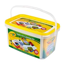 Crayola Super Art Coloring Kit (100+ Pcs), Bulk Stocking Stuffers, Holiday & Christmas Gifts for Kids, Arts & Crafts Supplies Set, Ages 4, 5, 6 [Amazon Exclusive]