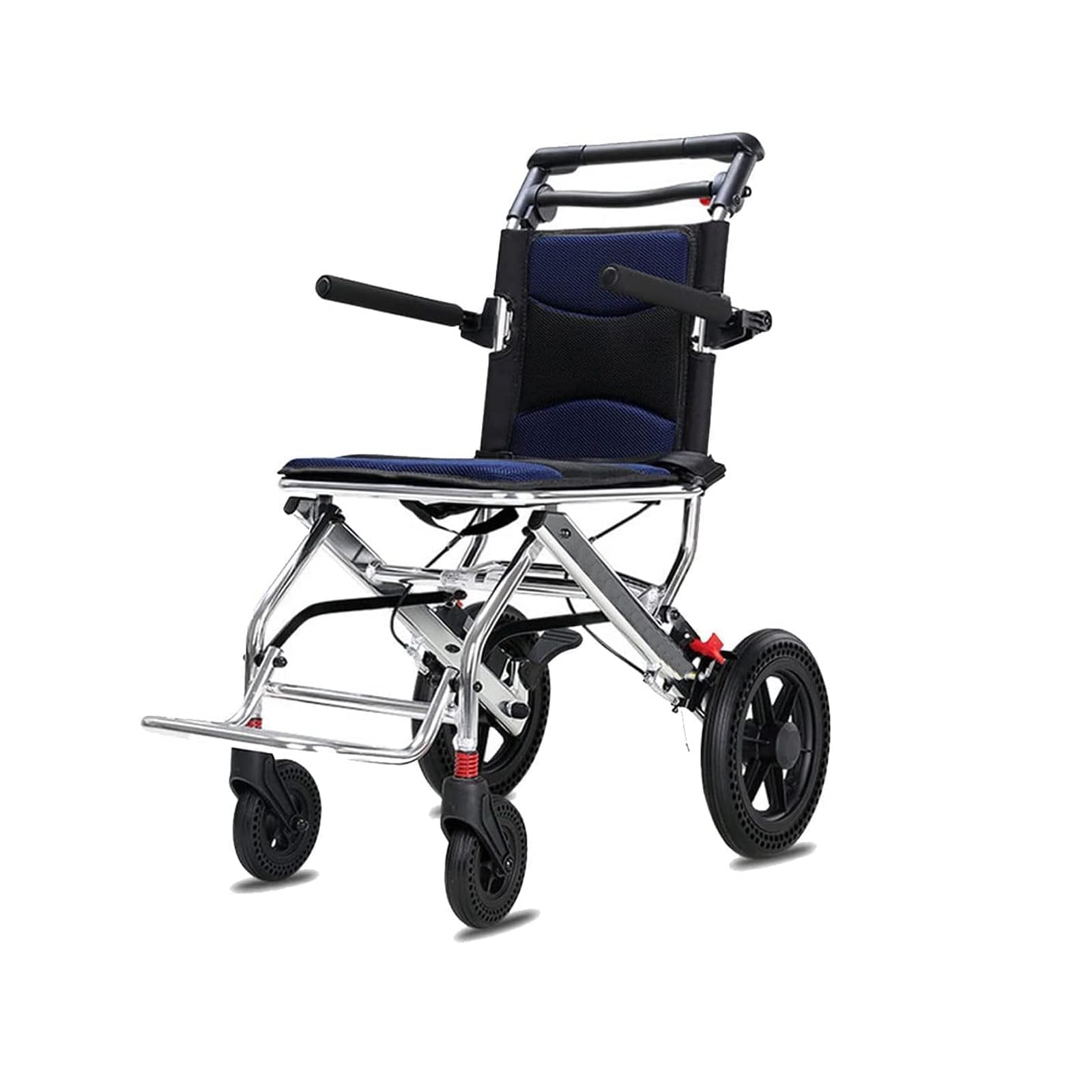 Silla de Ruedas Plegable Manual Ligera, Silla de Ruedas de Transporte de Aluminio con Reposabrazos Basculante para Ancianos Discapacitados