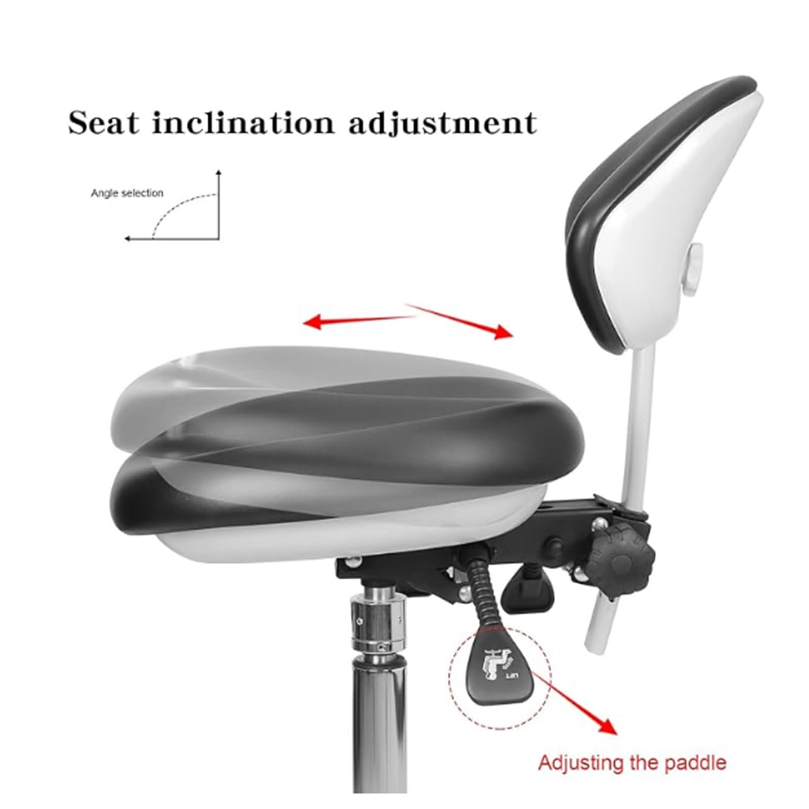 Sedia medica dentale, sedie assistente dentale con bracciolo girevole a 360 gradi sedia medico regolabile in pelle PU per cliniche, dentali, uffici, laboratori, ble