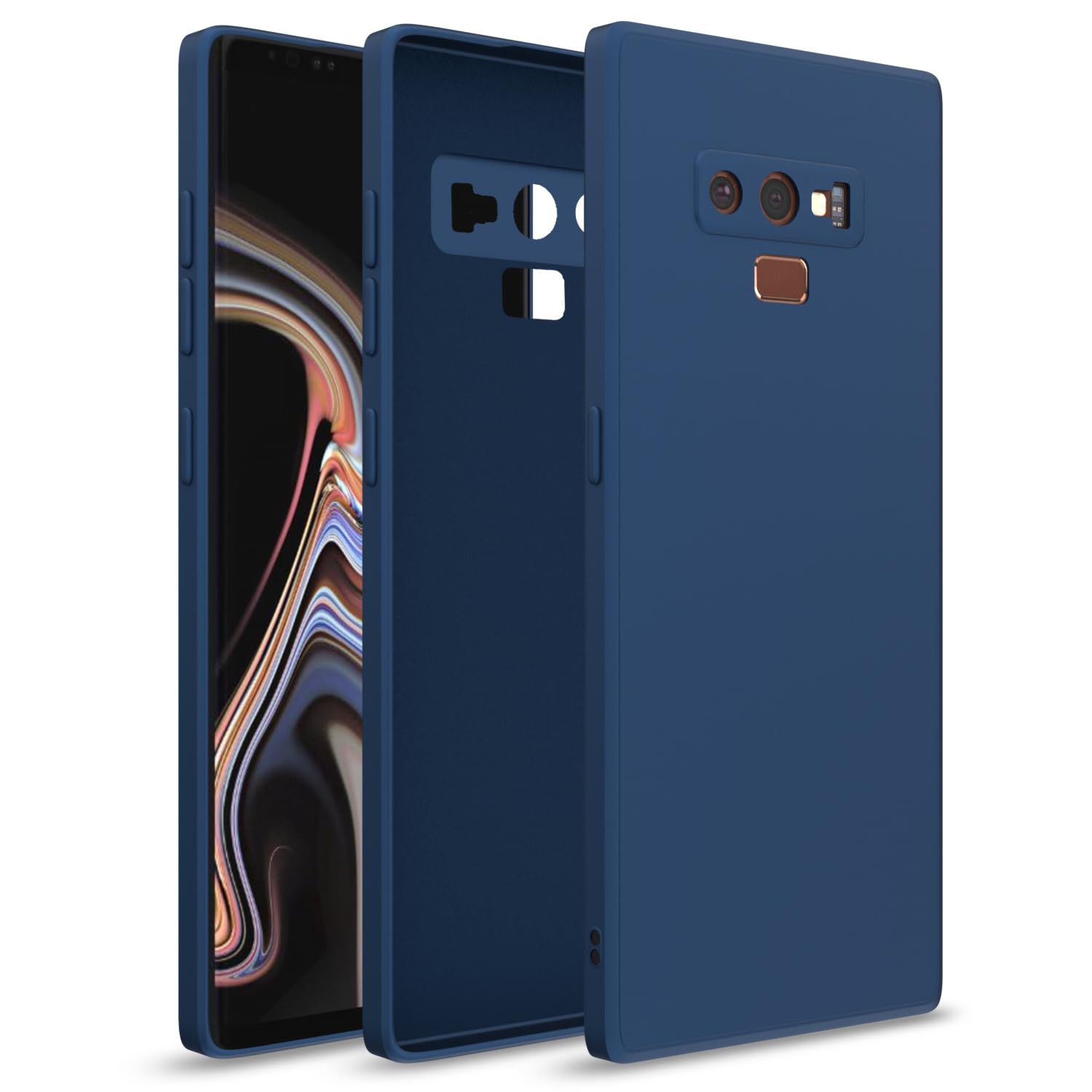 Pikkme Samsung Galaxy Note 9 Back Cover Soft Matte Liquid Silicone TPU | Camera Protection | Shockproof Slim Back Case for Samsung Galaxy Note 9 (Blue)