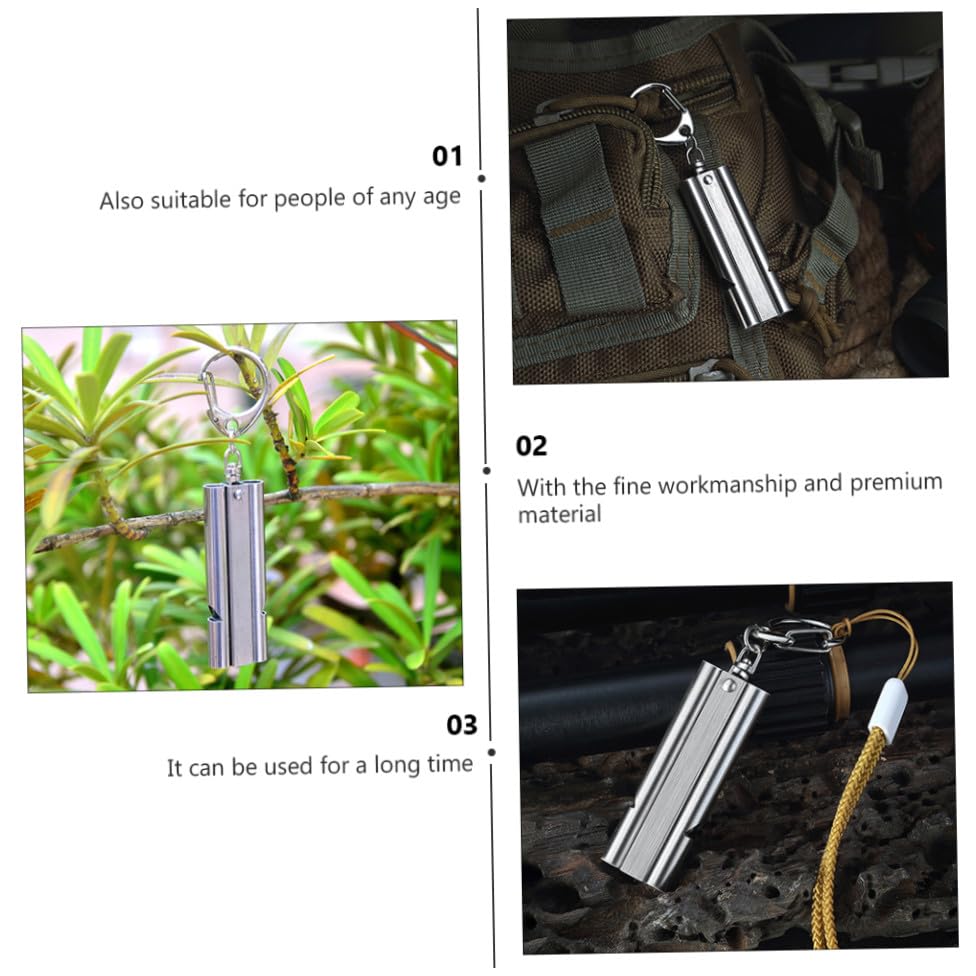 Silbato portátil de acero inoxidable para emergencias Abaodam miniatura 6