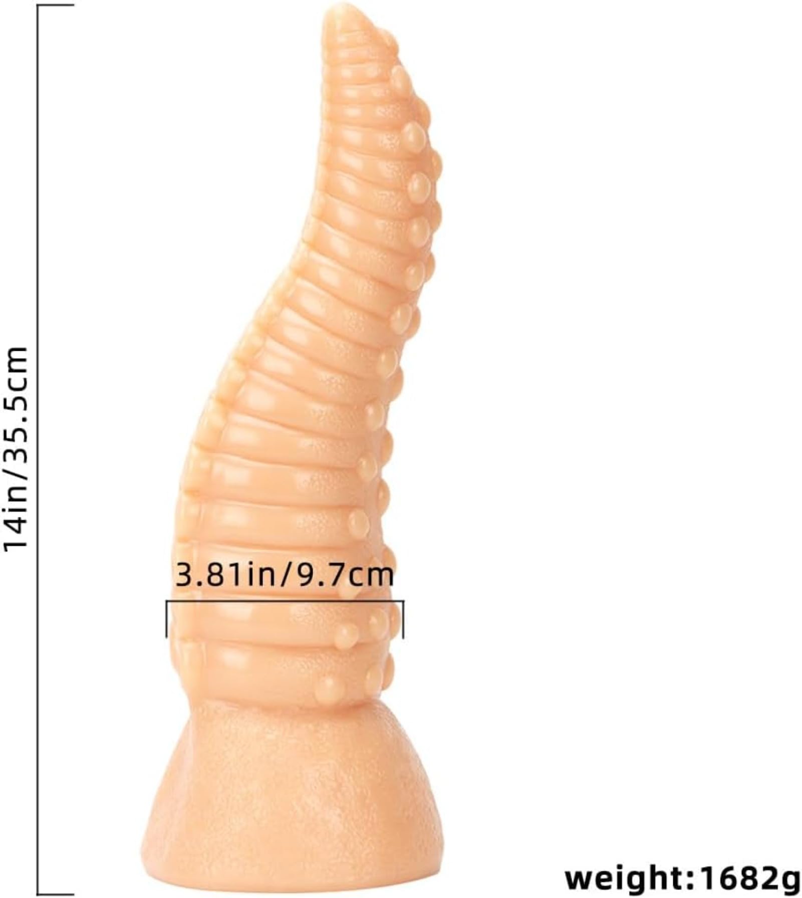 Dildo Tentacle Plug Anale - Dildo in Silicone da 35,5 cm con Ventosa Potente - Plug Anale Espansore Anale Masturbazione for Donne(Flesh)
