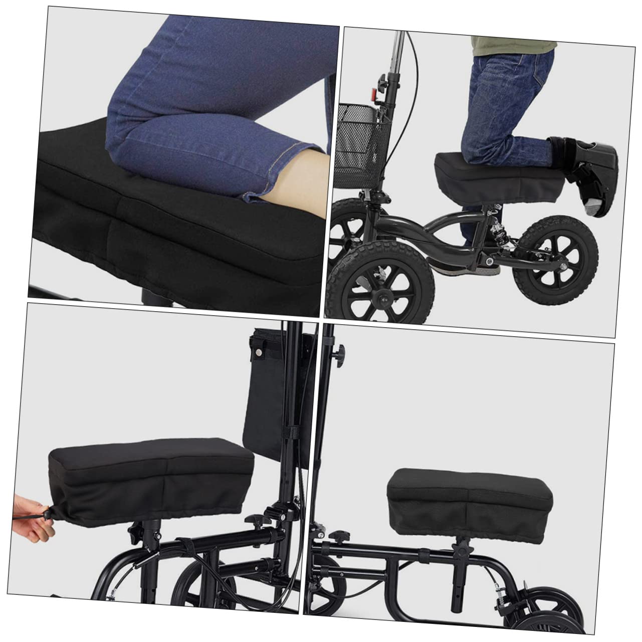 Healeved Memory Foam Seat Cushion Cover for Walkers Scooter Pad Reusable Walker Protective Pad Cover