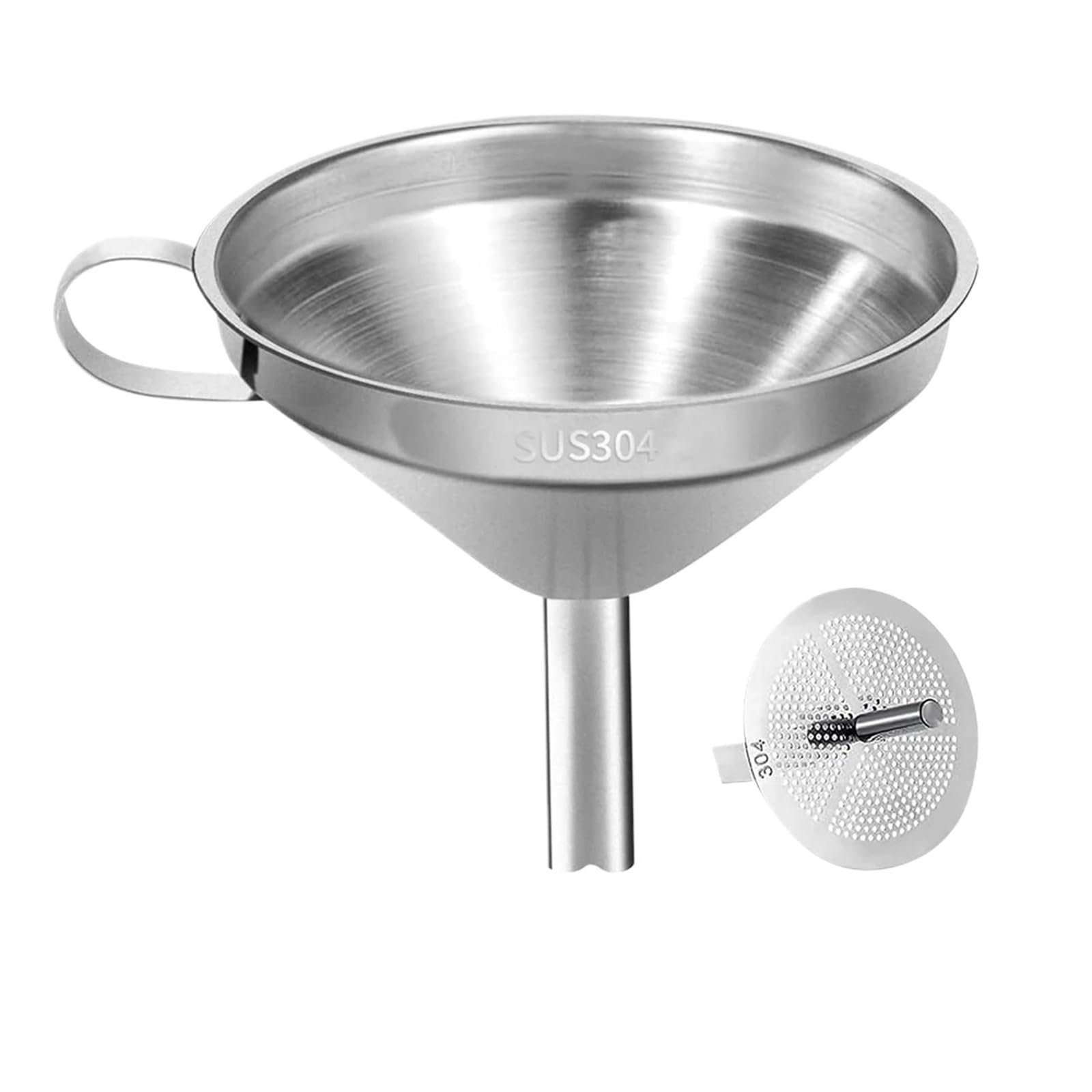 Set di imbuti da cucina, imbuti in acciaio inossidabile, imbuto da cucina in acciaio inossidabile 304, imbuti da cucina in metallo di alta qualità con filtri for il trasferimento di strumenti for olio