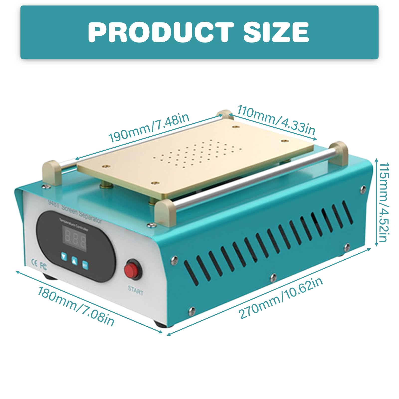 Heizplatte Handy Reparatur, Handy Screen Separator 400W LCD Bildschirm Separator Heizkissen Heizplatte Bildschirmtrenner Hot Screen Splitter Heizplattform Trennmaschine für Smartphone Reparatur