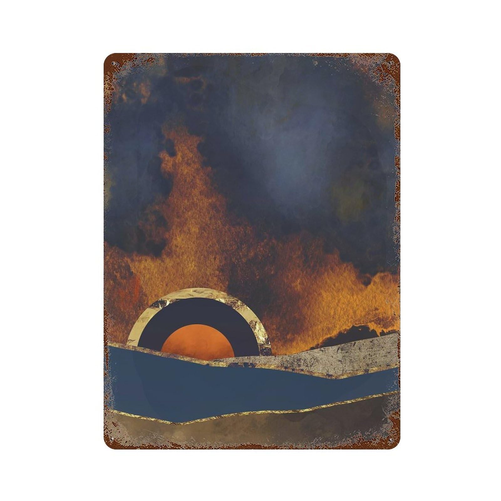 Rust Effect Before The Storm Rusty Metal Tin Sign 15.7"x11.8", Farmhouse Wall Decor for Cafe, Home Bar And Lounge Decor