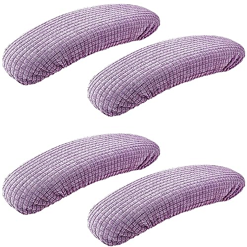 XIEHUZA Office Chair Armrest Covers - Removable, Elastic Arm Rest Pads, Seat Hand Rest Protector - 2 Pair, Light Purple