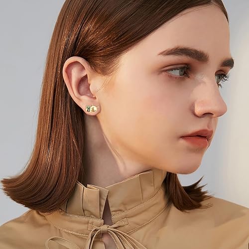 Vista 2 de KECHO Regalos de San Valentín, aretes de abeja de oro de 14 quilates, aretes de abeja de animales, joyería hipoalergénica, regalos de cumpleaños