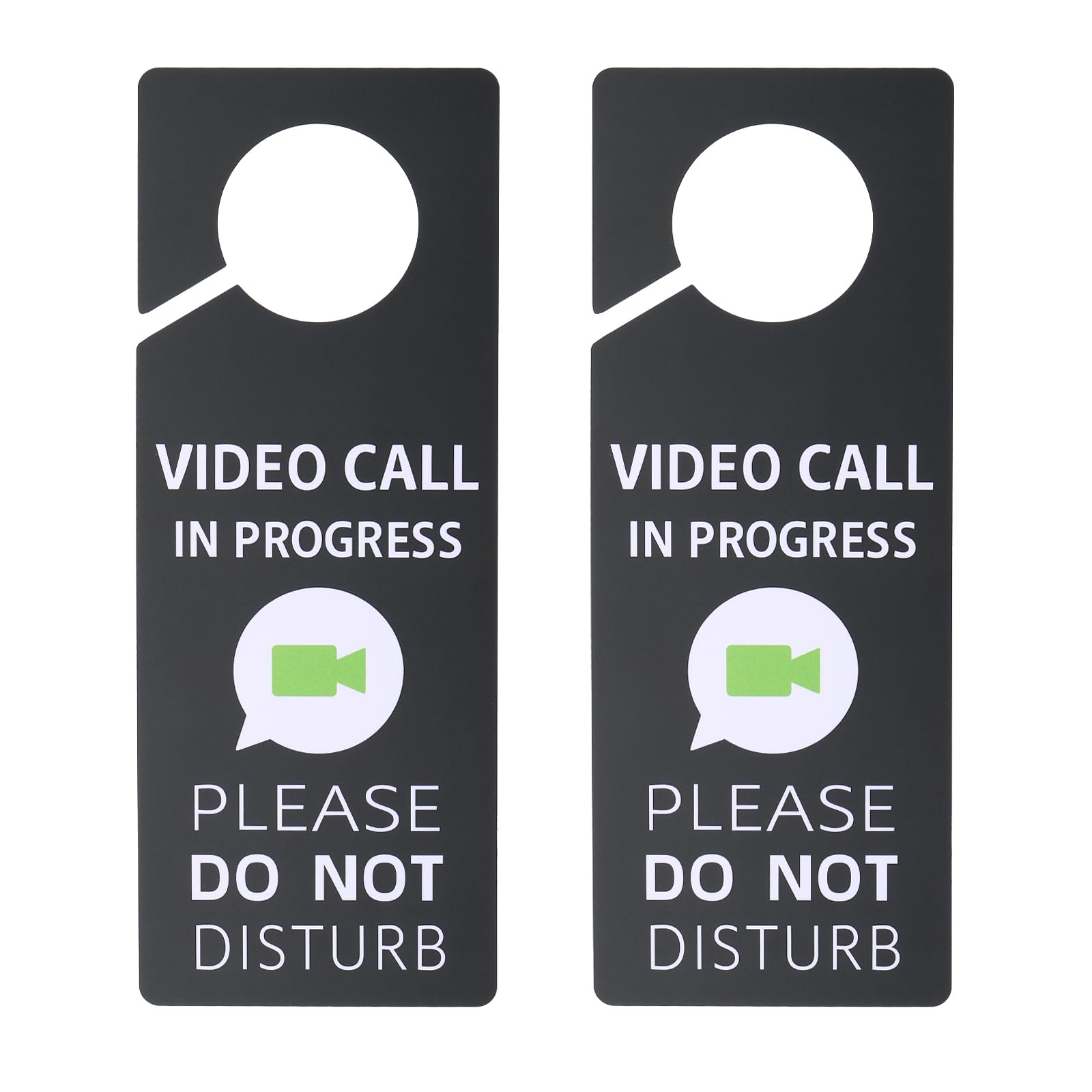 PATIKIL Do Not Disturb Door Hanger Sign, 2 Pcs PVC Double Sided Video Call in Progress Door Sign Decor for Office Meeting
