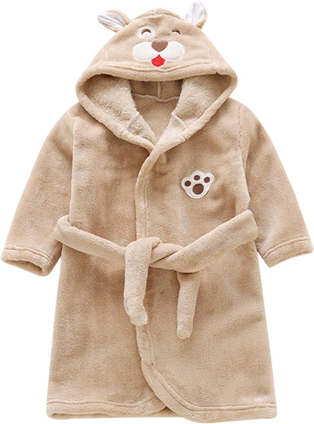 Muzuld 2-8Y Boys Girls Cartoon Animal Style Soft Coral Fleece Hoody Teddy Coat Winter Cute Windproof Thermal Home Tracksuit