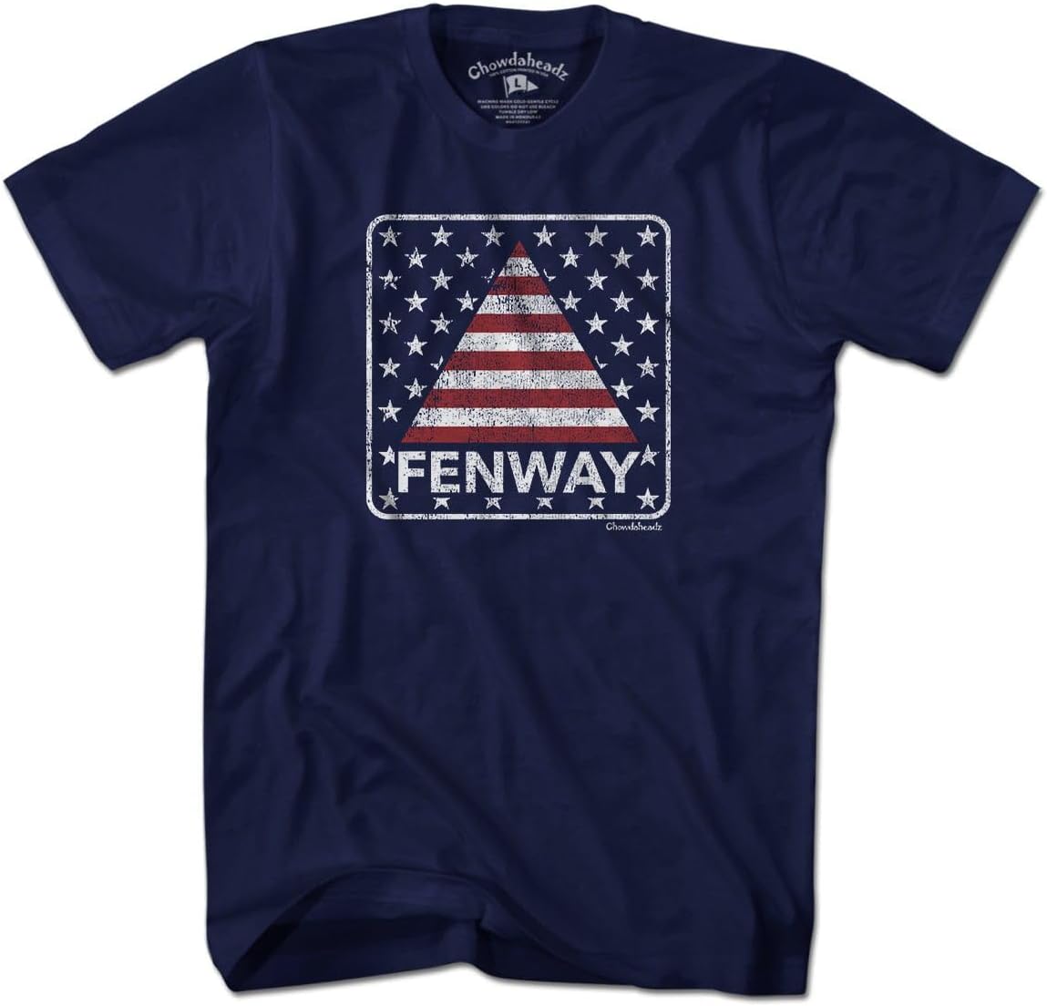 Chowdaheadz Fenway Stars & Stripes T-Shirt - Unisex Vintage Tee Soft Cotton Blend