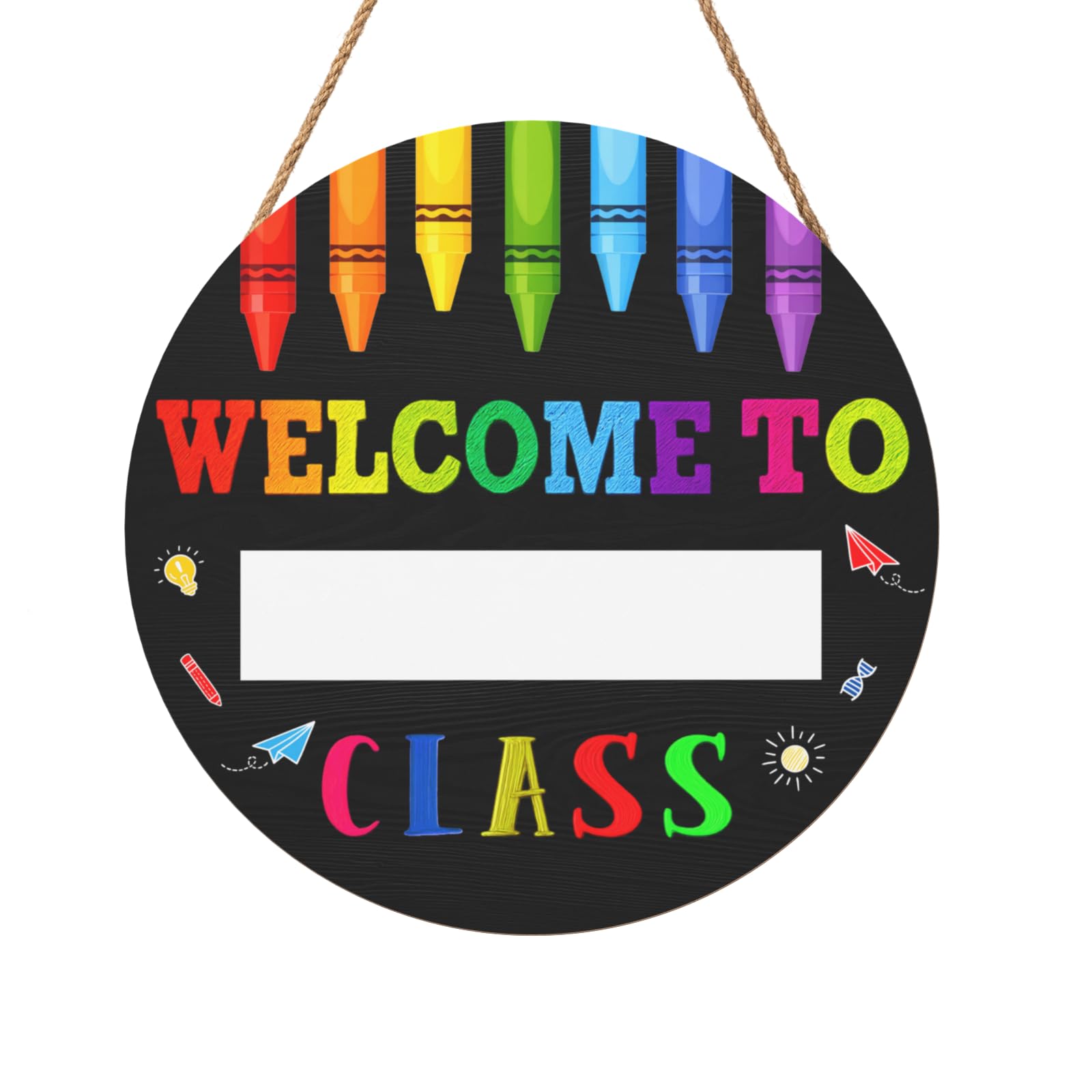 Personalized Teacher Name Door Sign Welcome to Class Hanging Sign Door Hanger Decorations 12 inch Teacher Supplies Gifts Decor Back to School