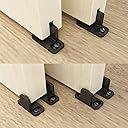 JUBEST Black Aluminum Floor Guide, Floor Mounted Sliding Barn Door Hardware, Adjustable Bypass Door Guide, 2 Pack