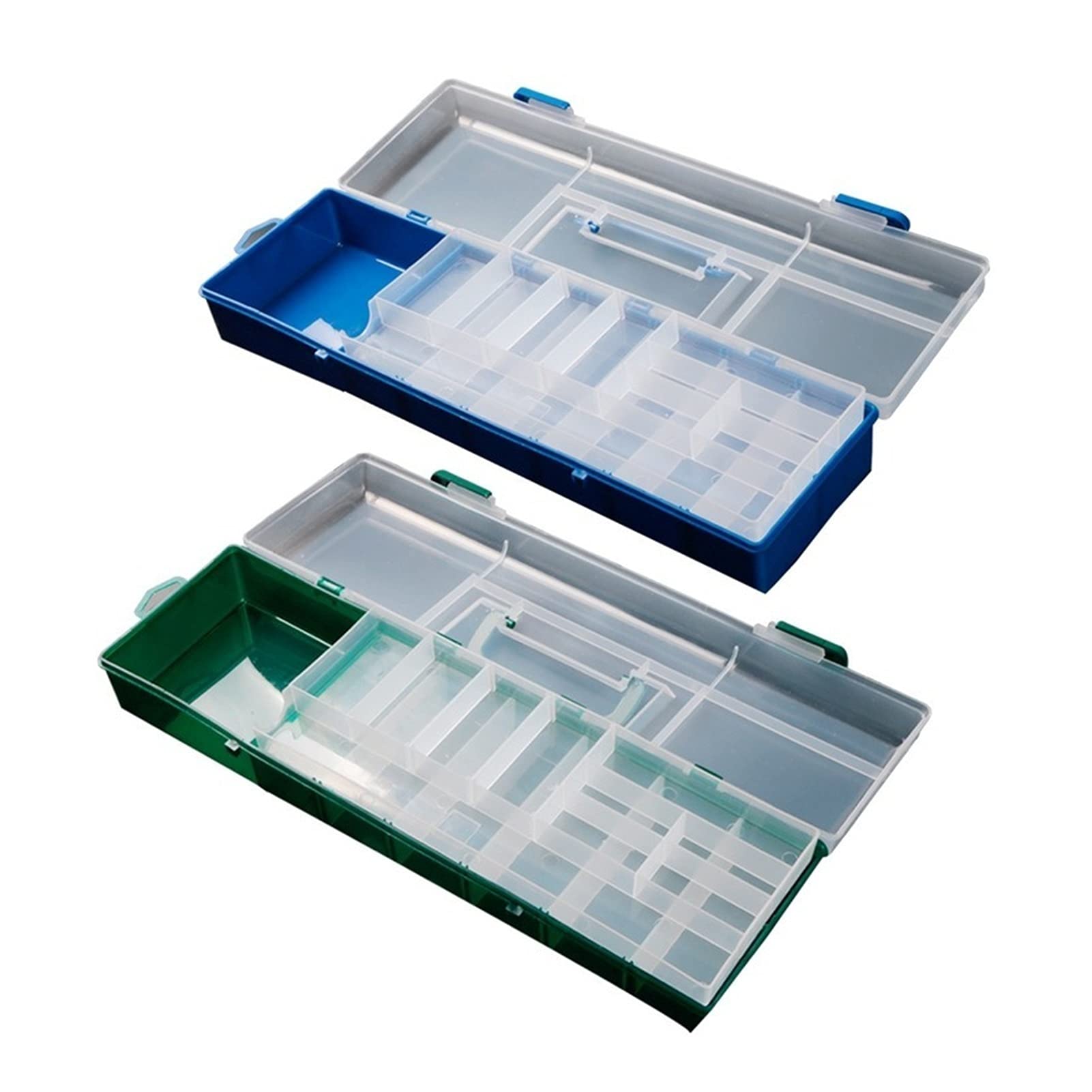 Aufbewahrungsbox für Karpfenangelhaken Doppelaufbewahrungsbox Köderkasten Angelausrüstung Tragbare Aufbewahrungsbox Angelgerät Zubehör Aufbewahrungskoffer Köderbehälter (Color : Blue)