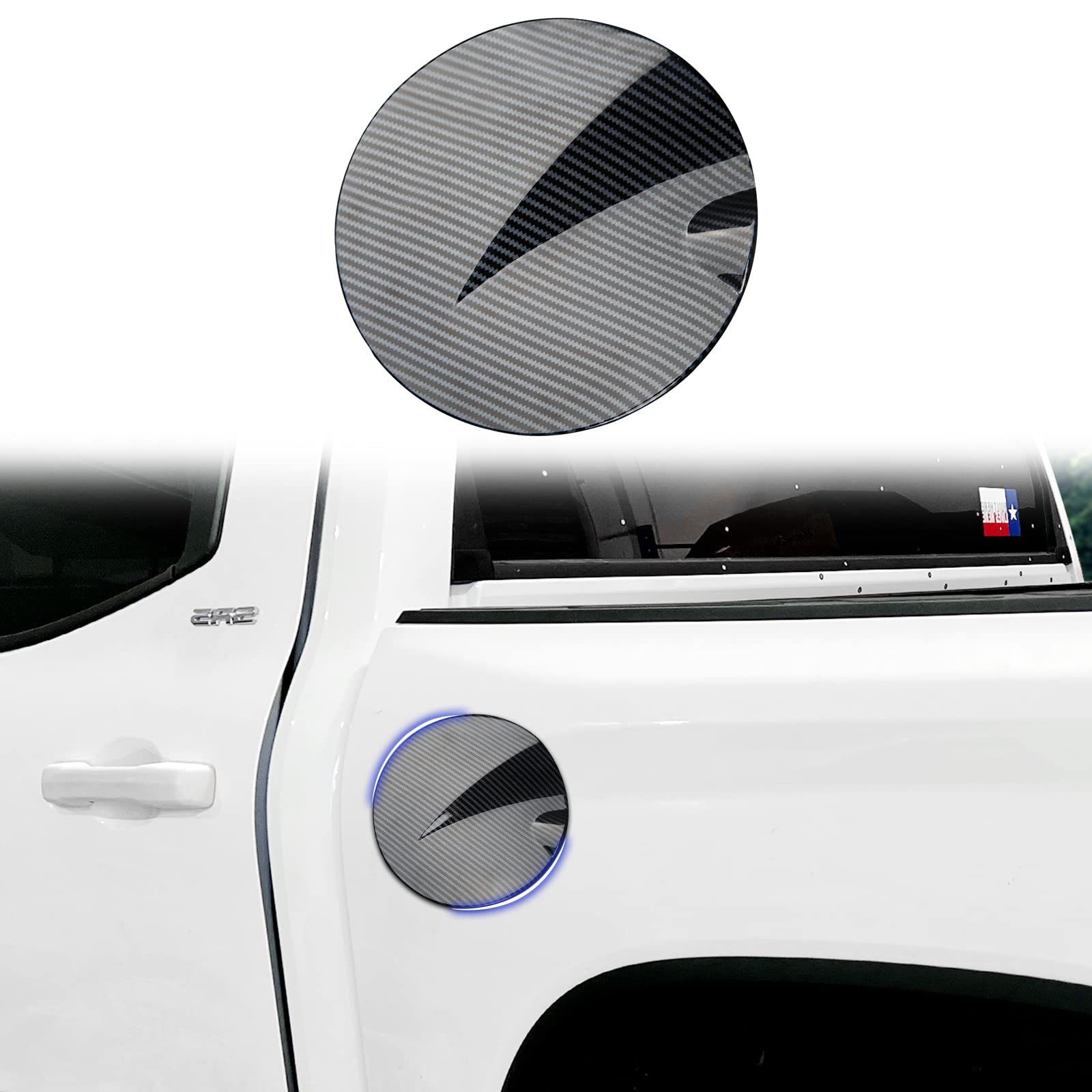 Buy AOMSAZTO Carbon Fiber Fuel Tank Cover Door Molding Trim Fit for 20222023 Toyota Tundra