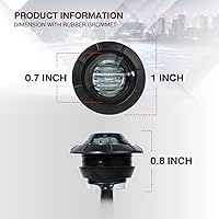 Vista 3 de TMH Lente ahumada de montaje de 3/4 de pulgada, LED rojo, pequeña liquidación lateral, luces LED de marcador, remolque, camión, RV, ATV, coche