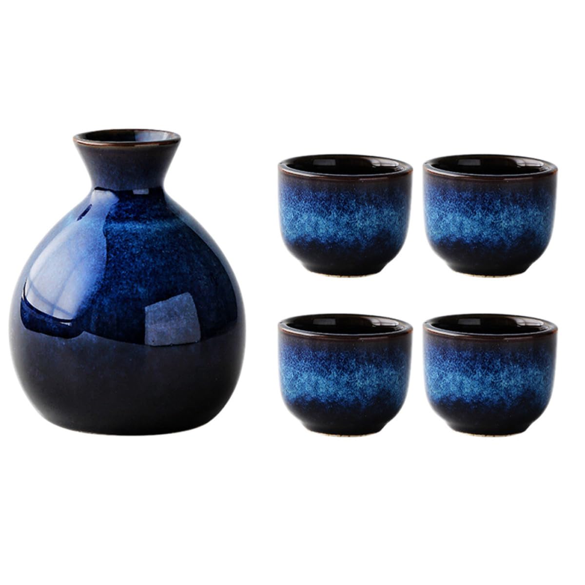 Set de Tasses à Saké Couleur Aléatoire en Céramique de Style Japonerie, Absorption Faible d'eau, Toucher Lisse et Confortable, pour Maisons et Salons de Thé