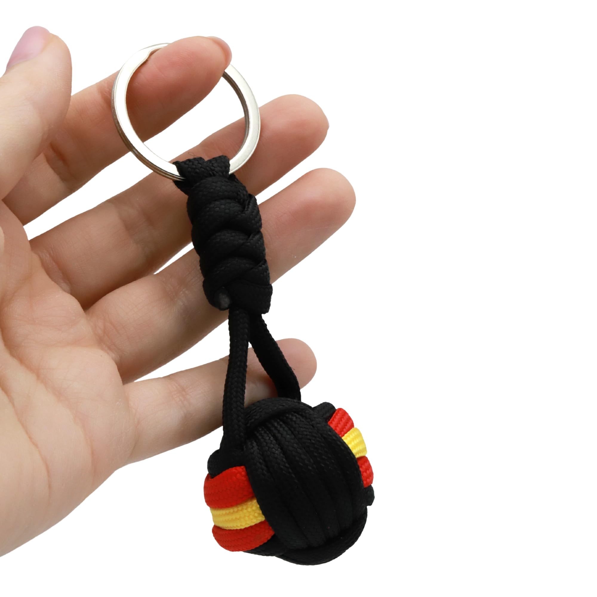Llavero bola de cuerda bandera España, Llavero patriótico, 1 Unidad, Negro - imagen 2