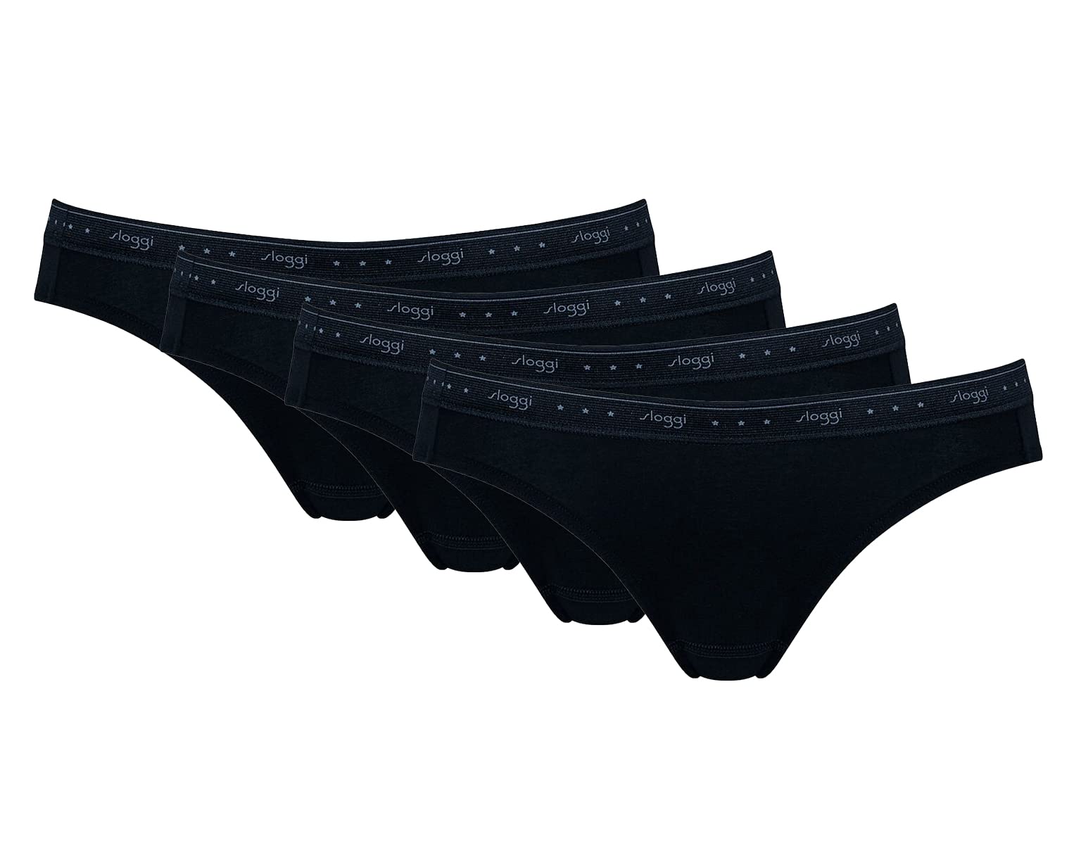 Sloggi Donna 24/7 100MINI Slip Donna in Confezione 2P + 2P 4 Pezzi (5, 0004 Nero)