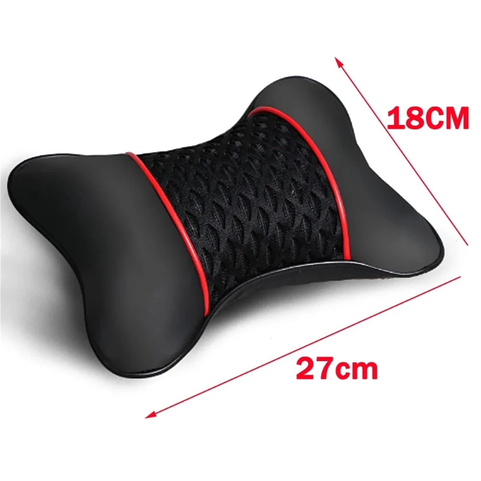 Lumbar Supports Cushion 2 almohadas de punto de cuero PU para reposacabezas de coche, cojín para reposacabezas,accesorios para el asiento del automóvil(Black)