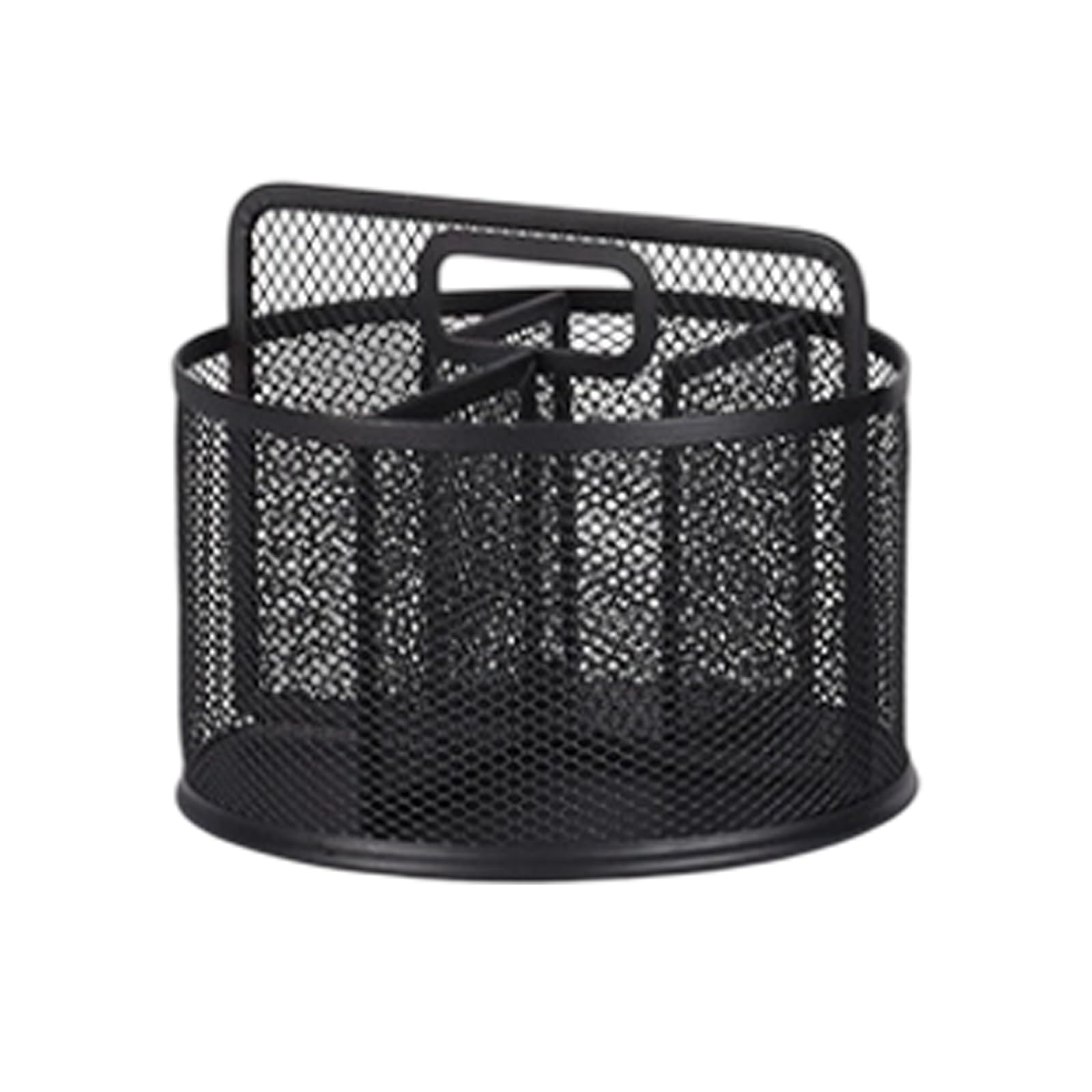 YUGSHNKFC 360 Degree Rotating Desk Organiser Metal Pen Stand Storage Case with Anti Skid Base for Cosmetic Supplies Writing Tool Desk